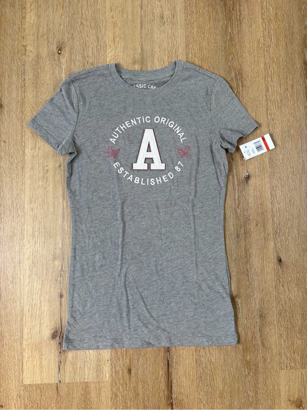 Aeropostale Gray Logo Classic Crewneck Short Sleeve Tee